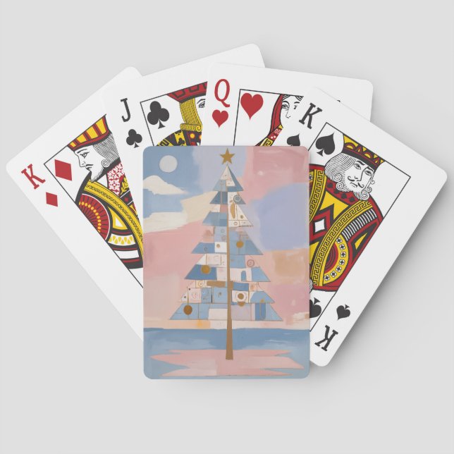 Abstract Christmas Geometry Poker Cards (Back)