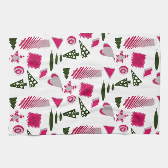 Abstract Christmas kitchen towel (Horizontal)