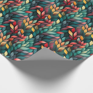Abstract Christmas Leaves Wrapping Paper