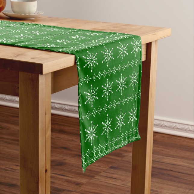 Abstract Christmas snowflakes pattern  Short Table Runner (In Situ)