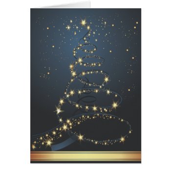 Abstract Christmas Tree Blue Modern Christmas Card 