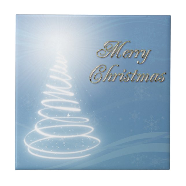 Abstract Christmas Tree Ceramic Tile (Front)