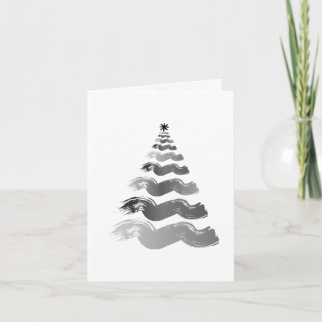 Abstract Christmas Tree Christmas Card (Front)