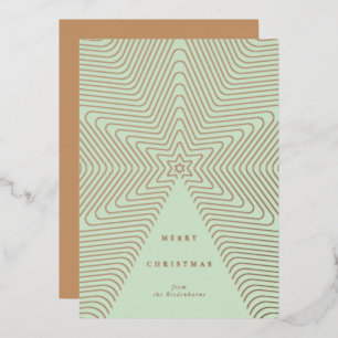Abstract Christmas Tree Foil Christmas Card