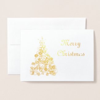 Abstract Christmas Tree (Foil) Greeting Card