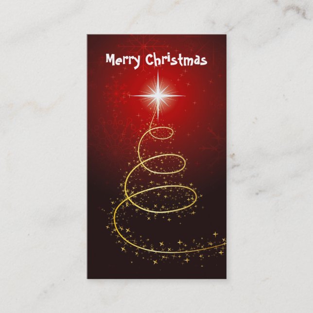 Abstract Christmas Tree Gift Tag-Business Cards (Front)