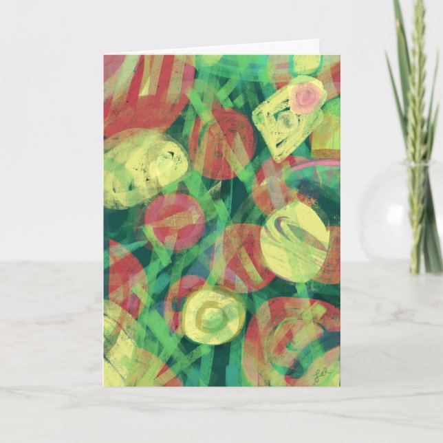 Abstract Christmas Tree Modern Art Card (Front)