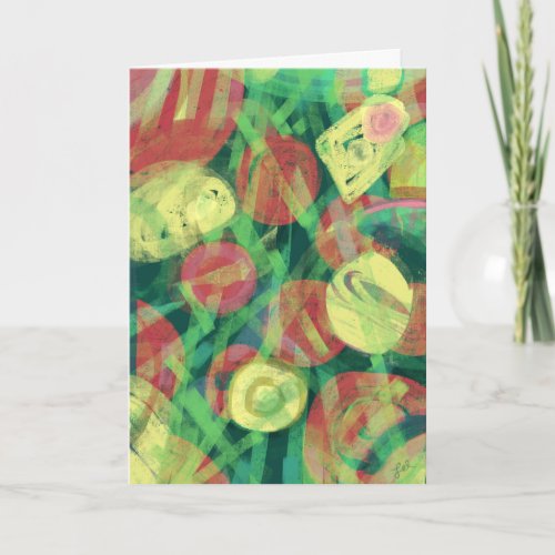 Abstract Christmas Tree Modern Art Card