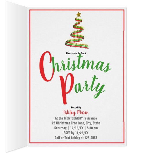 Abstract Christmas Tree Party Invitation (Inside (Right))