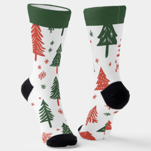 Abstract Christmas Tree Socks with Name