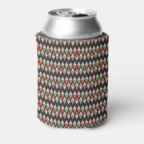 Abstract Christmas Trees Geometric Holiday Can Cooler