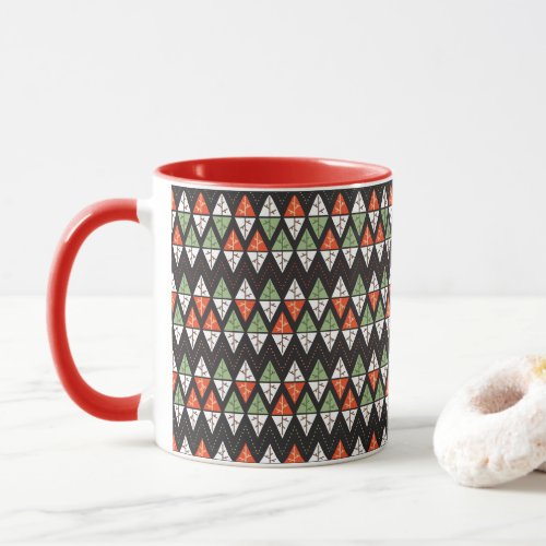 Abstract Christmas Trees Geometric Holiday Mug