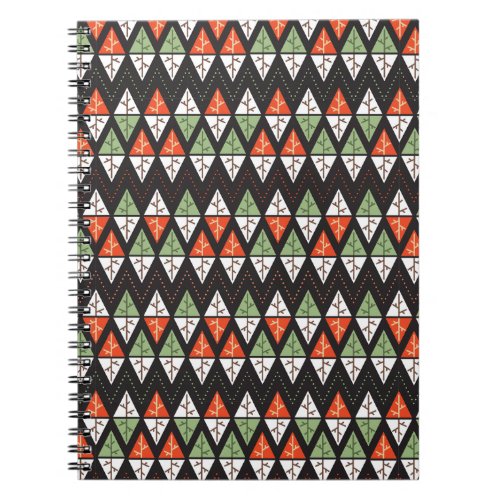 Abstract Christmas Trees Geometric Holiday Notebook