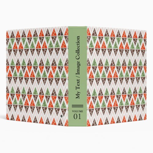 Abstract Christmas Trees Geometric Holiday Pattern 3 Ring Binder