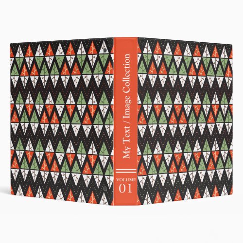 Abstract Christmas Trees Geometric Holiday Pattern 3 Ring Binder