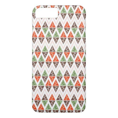 Abstract Christmas Trees Geometric Holiday Pattern iPhone 8 Plus7 Plus Case