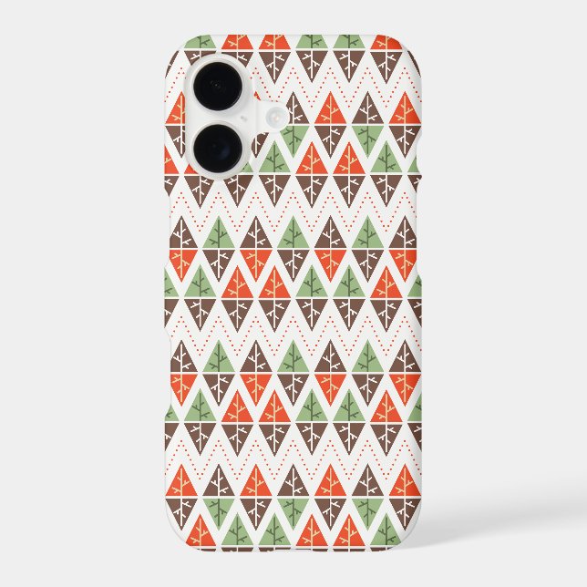 Abstract Christmas Trees Geometric Holiday Pattern Iphone Case (Back)