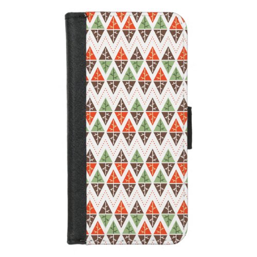 Abstract Christmas Trees Geometric Holiday Pattern iPhone 87 Wallet Case