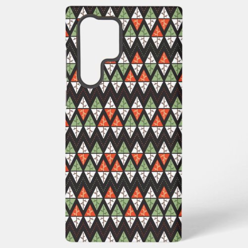 Abstract Christmas Trees Geometric Holiday Samsung Galaxy S22 Ultra Case