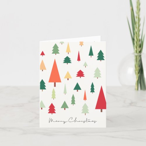 Abstract Christmas trees nordic Merry Christmas Holiday Card