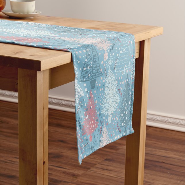 Abstract Christmas Trees Pattern 2 Short Table Runner (In Situ)
