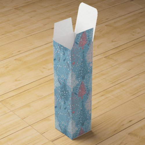 Abstract Christmas Trees Pattern 2 Wine Box