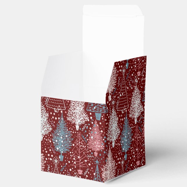 Abstract Christmas Trees Pattern 3 Favor Boxes (Opened)