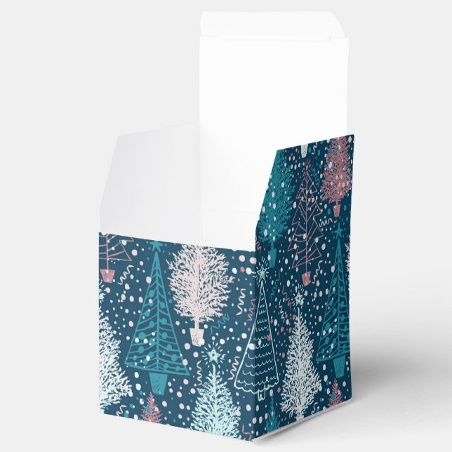 Abstract Christmas Trees Pattern Favor Boxes (Opened)