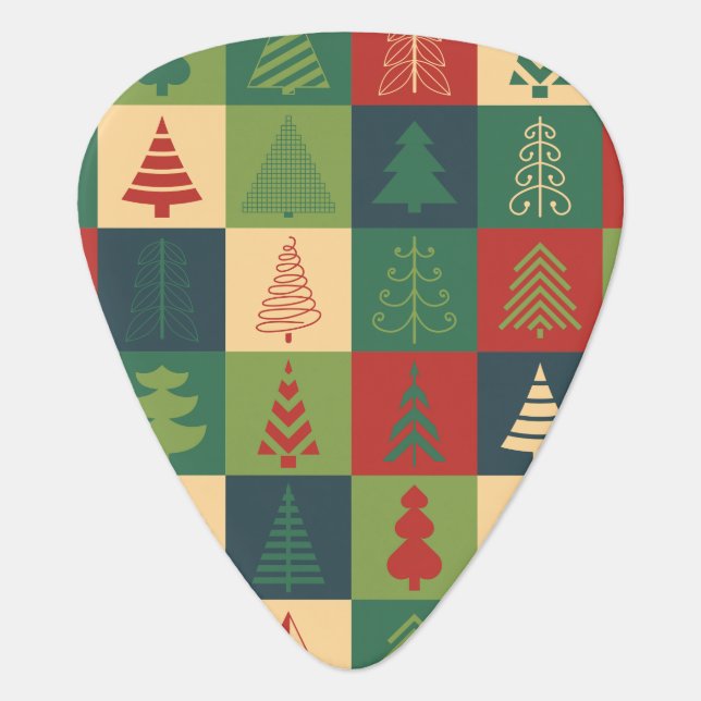 Abstract Christmas Trees Pattern | Guitar Pick (Front)