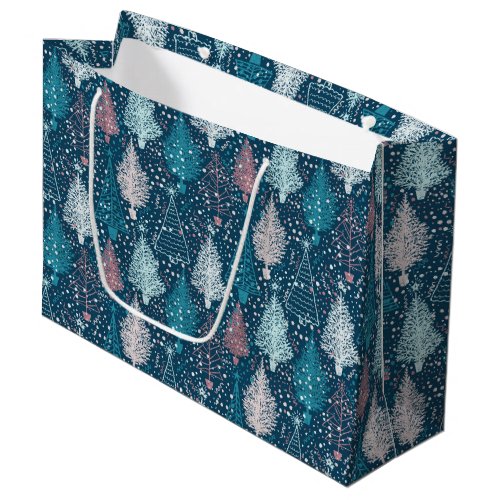 Abstract Christmas Trees Pattern Large Gift Bag
