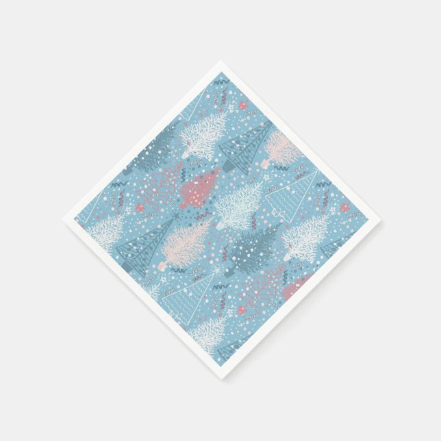Abstract Christmas Trees Pattern Napkins (Corner)