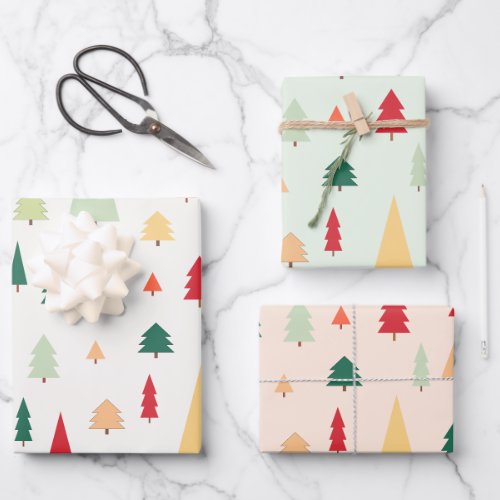 Abstract Christmas trees scandinavian pattern Wrapping Paper Sheets