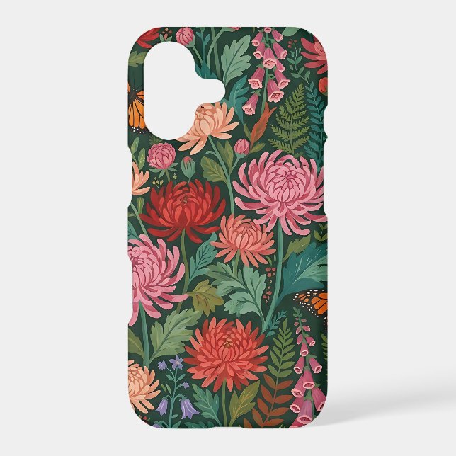 Abstract Chrysanthemum Monarch iPhone Cases (Back)