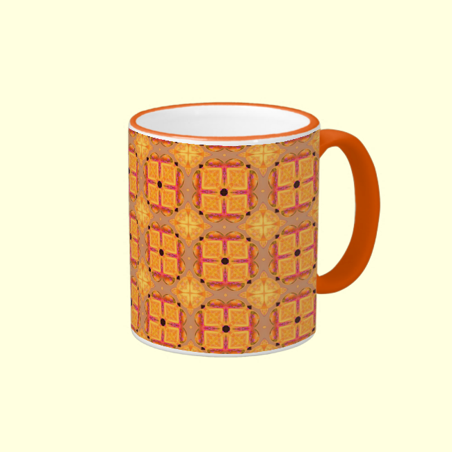 Abstract Cinnamon Apple Geometric Squares Diamonds Coffee Mugs