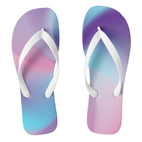 Abstract Circle Creative Fluid Multicolored Blurre Flip Flops