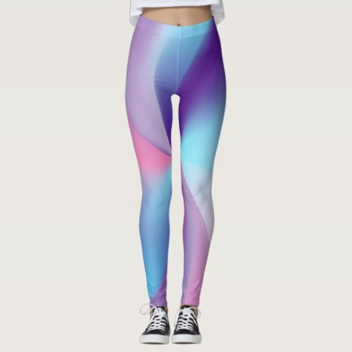 Abstract Circle Creative Fluid Multicolored Blurre Leggings