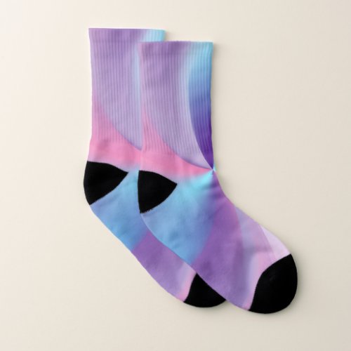 Abstract Circle Creative Fluid Multicolored Blurre Socks