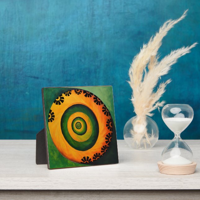 Abstract circle flower doodle plaque (Insitu)