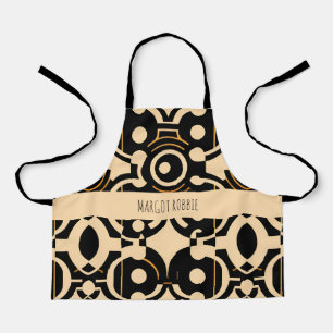 Abstract Circle Halftone Biege Yellow Pattern Apron