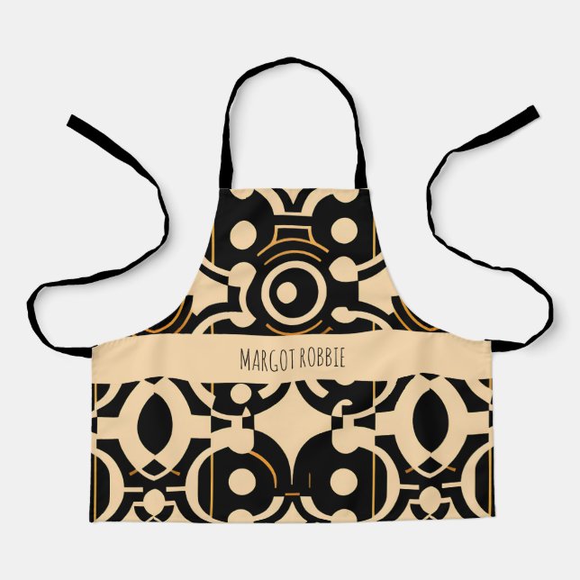 Abstract Circle Halftone Biege Yellow Pattern Apron (Front)