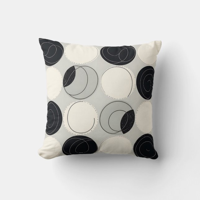 Abstract Circle Overlap Pattern Throw Pillow (Front)