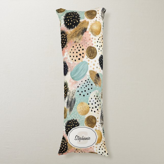 Abstract Circle Pattern -with Glitter & Speckles 2 Body Pillow (Front Vertical)