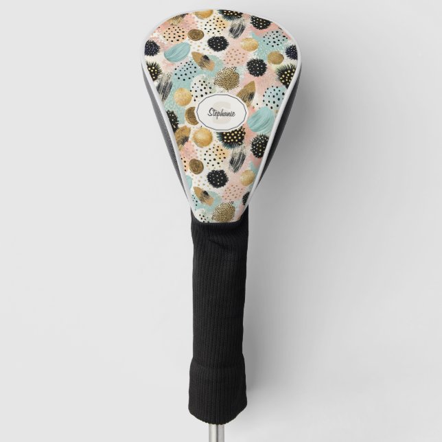 Abstract Circle Pattern -with Glitter & Speckles 2 Golf Head Cover (Front)
