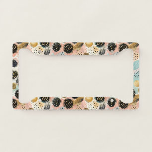 Abstract Circle Pattern -with Glitter & Speckles 2 License Plate Frame