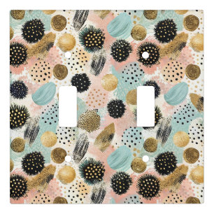 Abstract Circle Pattern -with Glitter & Speckles 2 Light Switch Cover
