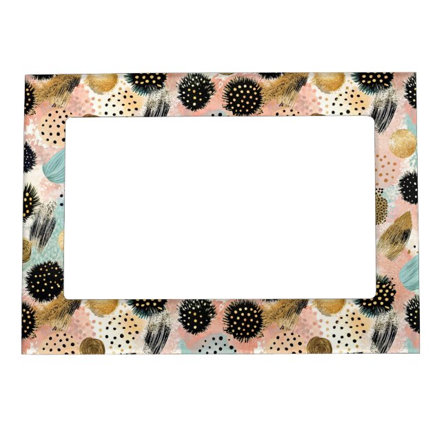 Abstract Circle Pattern -with Glitter & Speckles 2 Magnetic Frame (Front)
