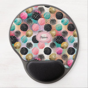 Abstract Circle Pattern -with Glitter & Speckles Gel Mouse Pad