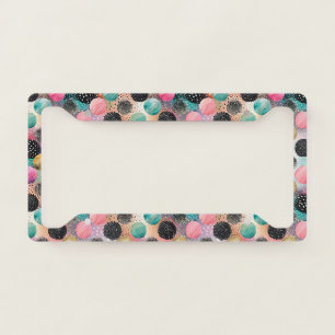 Abstract Circle Pattern -with Glitter & Speckles License Plate Frame
