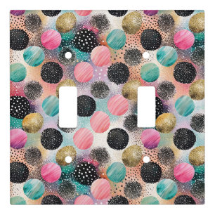 Abstract Circle Pattern -with Glitter & Speckles Light Switch Cover