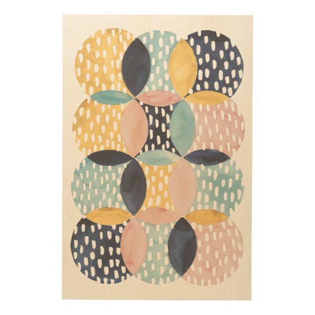 Abstract Circle Pattern Wood Wall Decor (Front)